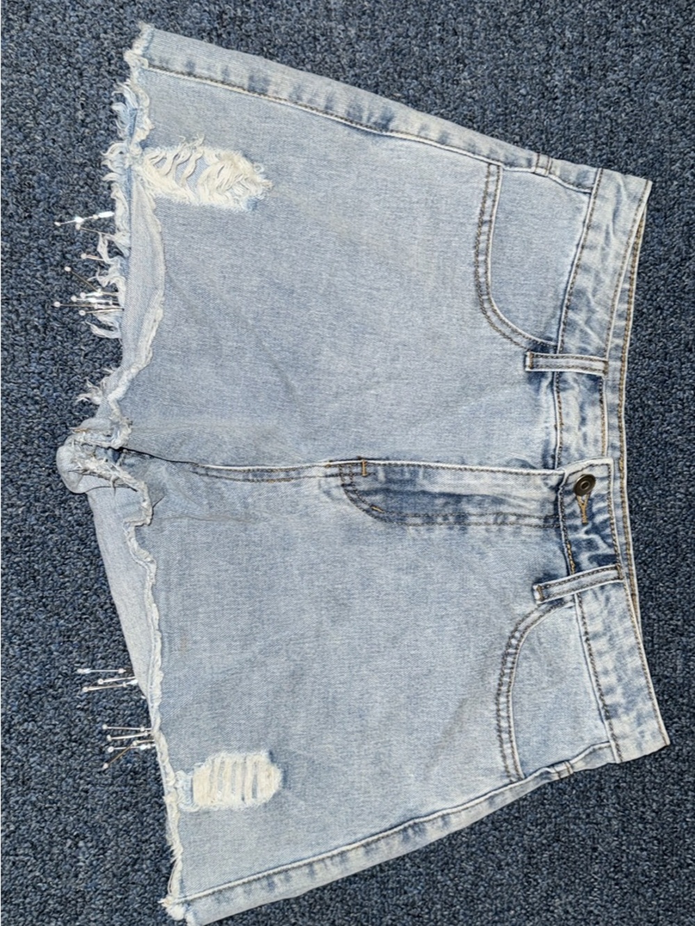 Fantastic Fawn Light Blue Distressed Denim Cutoff Shorts